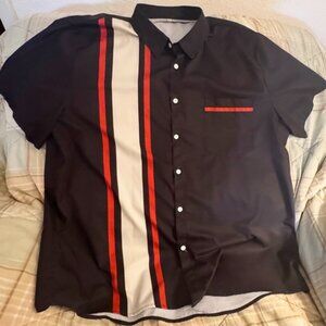 Like New Retro Style Men's Shirt 3XL Black Red Grey